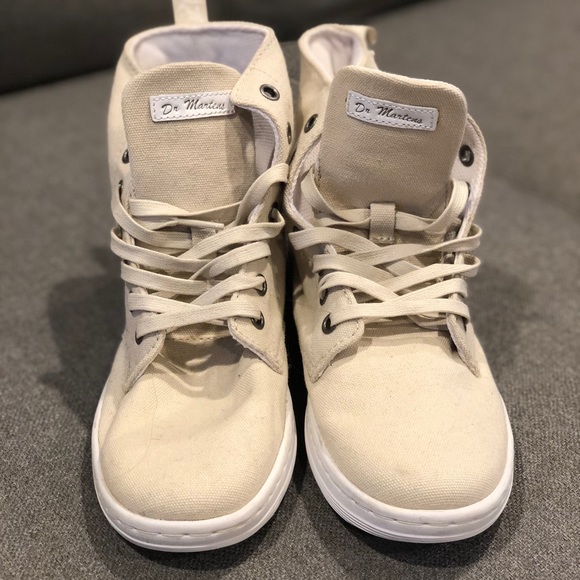 Dr. Martens Shoes - Dr. Martens Doc Marten High Top Beige Sneaker boot